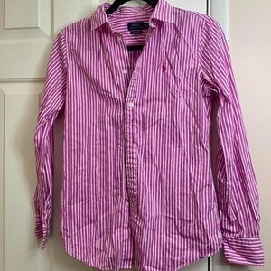 Ralph Lauren women’s Pink and White Striped Shirt